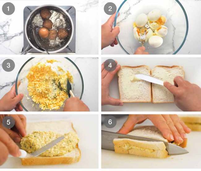 Procedures And Ingredients For Making Egg Sandwiches, Procedures And Ingredients For Making Egg Sandwiches